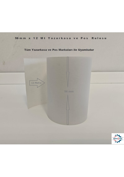 Termal Yazarkasa Ve Pos Rulosu 56mm X 12metre 400 Lü Koli
