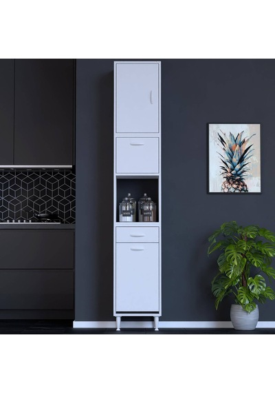 Modilayn Ece Çok Amaçlı Mutfak Dolabı Fırın Bölmeli, Çekmeceli, Kapaklı Ve Sepetli 50 Cm Beyaz Modilayn Ece Çok Amaçlı Mutfak Dolabı Fırın Bölmeli, Çekmeceli, Kapaklı Ve Sepetli 50 Cm Beyaz