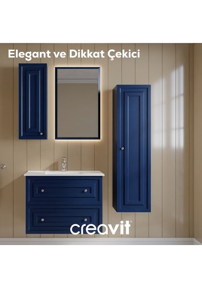 Creavit Kayra Mat Safir Blue Çekmeceli Lavabo Dolabı 80 Cm Antrasit Creavit Kayra Mat Safir Blue Çekmeceli Lavabo Dolabı 80 Cm Antrasit