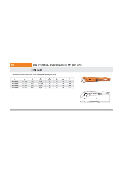 Beta 378-320 Boru Anahtarı Ürün Kodu 003780032