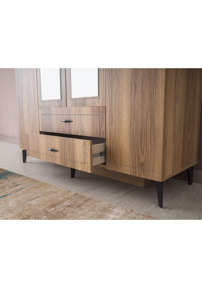 Hazar 4 Kapılı Aynalı Gardırop Elbise Dolabı 160x55x200cm