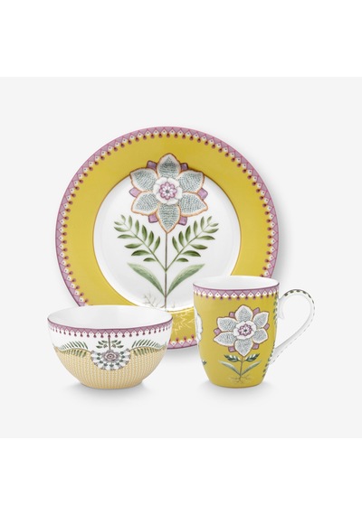 Sarı Porselen Tabak Seti 21 Cm