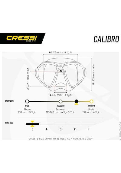 Cressi Calibro Dalış Maskesi Yeşil Yeşil