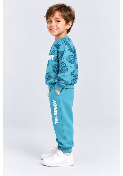 Ahengim Erkek Çocuk Rugby Topu Baskılı Pamuklu Sweatshirt Ve Pantolon Eşofman Takımı Ak119 Turkuaz Ahengim Erkek Çocuk Rugby Topu Baskılı Pamuklu Sweatshirt Ve Pantolon Eşofman Takımı Ak119 Turkuaz