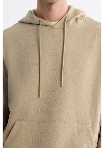 Avva Erkek Bej Kapüşonlu Baskılı Elastan Regular Fit Sweatshirt A42y1332