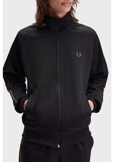 Fred Perry J5557 Contrast Tape Track Erkek Ceket Siyah
