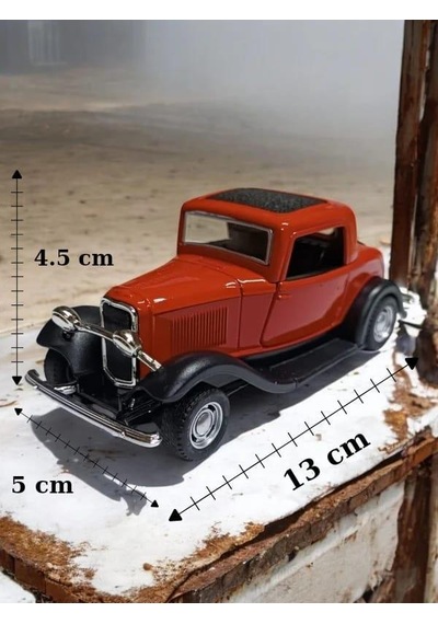 Nostaljik Klasik Metal Çek Bırak Araba Kapılar Açılır Kırmızı 1/36 Ölçek Diğer