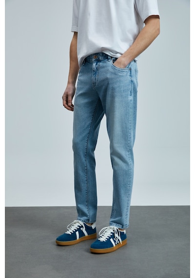 Lufian Nıcolo Smart Jean Erkek Pantolon Slim Fit Mavi Mavi 111200190100300 Mavi