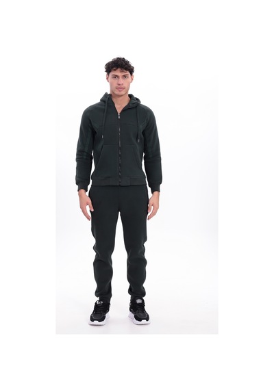 Rowinger 3 İplik Kalın Dokulu Parçalı Görünümlü Kapüşonlu Tam Fermuarlı Erkek Sweatshirt Darkgreen Rowinger 3 İplik Kalın Dokulu Parçalı Görünümlü Kapüşonlu Tam Fermuarlı Erkek Sweatshirt Darkgreen