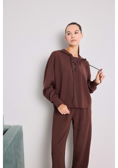 Defacto Modal Bağlama Detaylı Sweatshirt-fall İn Love Loungewear G0002ax25wnbn334 Kahve