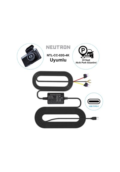 Neutron Ntl-cc-02g-4k Type-c Park Modu Akü Bağlantı Kablo Kiti Hardwire Kit Sadece Neutron İle Uyumludur
