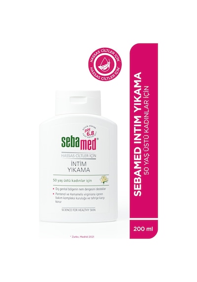 Sebamed 50+ Yaş Hassas Ciltler için İntim Yıkama Jeli 200 ML + Ped Çantası