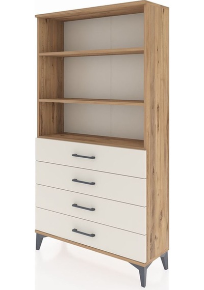 Arges Dolap 3 Raflı 4 Çekmeceli 88x30x163 Çam-aytaşı Atlas Çam