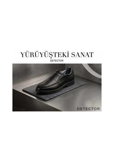 Detector Hakiki Deri Erkek Ayakkabı Klasik Günlük Comfort Kaymaz Ortopedik Taban Siyah 2534
