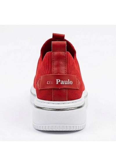 Daytex 1111 Erkek Slip-on - Full Triko Örgü Sportif Kalın Eva Taban Sneaker Kırmızı