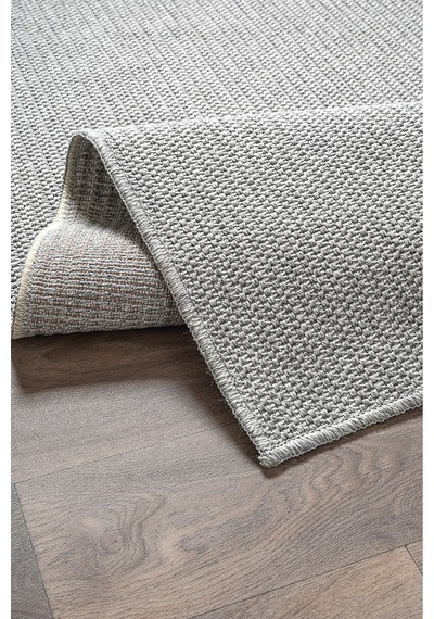 Kaymaz Taban Yıkanabilir Krem Halı Jüt Kilim Yıkanabilir Örme Gri Sisal Kilim Gri Gri