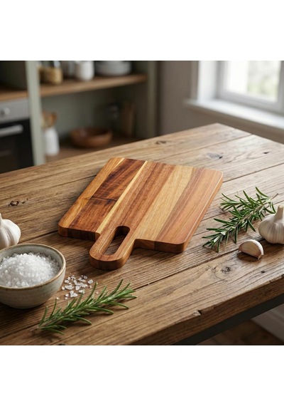 Doğal Akasya Dikdörtgen Kesme Tahtası Ve Sunum Tepsisi 35x20 Cm Masif Ahşap Et, Ekmek Ve Peynir Servis Panosu B Diğer