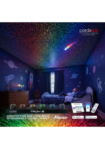 Çocuk Odası Yıldız Tavan Fiber Optik Aydınlatma Seti Çok Renkli