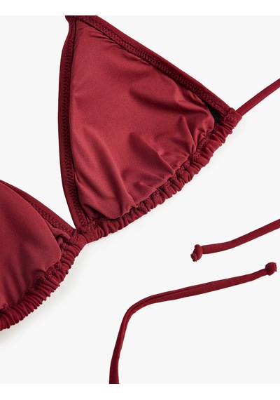 Koton Boyundan Bağlamalı Üçgen Bikini Üstü Bordo 6sak10002mm