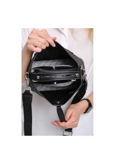 Just Polo Kadın Gofraj Baskılı Omuz Ve El Çantası Siyah Camel 84101407
