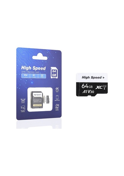 64 Gb Microsdxc Hafıza Kartı U3 V30 A1 Class 10 Adaptörlü Hs64gb Evimdeyokyok