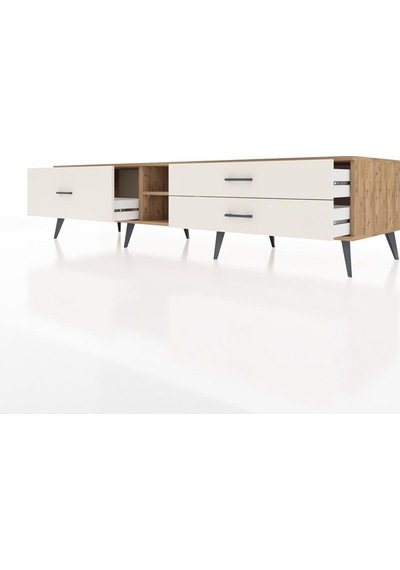 Kronos Tv Ünitesi Tek Raflı 3 Çekmeceli 220x59x51 Çam-çam/aytaşı Atlas Çam/aytası - Atlas Çam