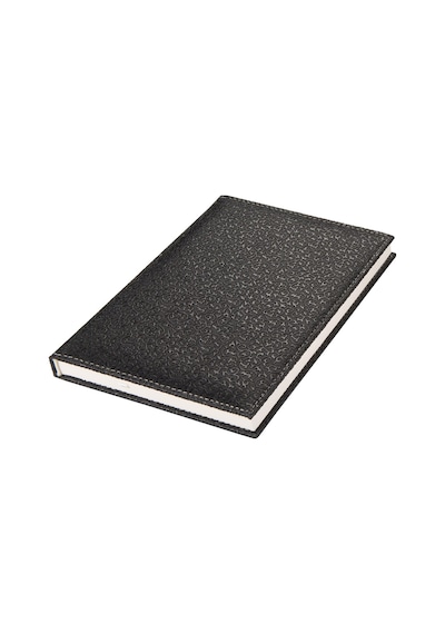 2K 2027 Yeni Yıl Deri Kapak Hilton Desen Ajanda Defter Tarihli Çizgili 17 X 24 CM - Siyah