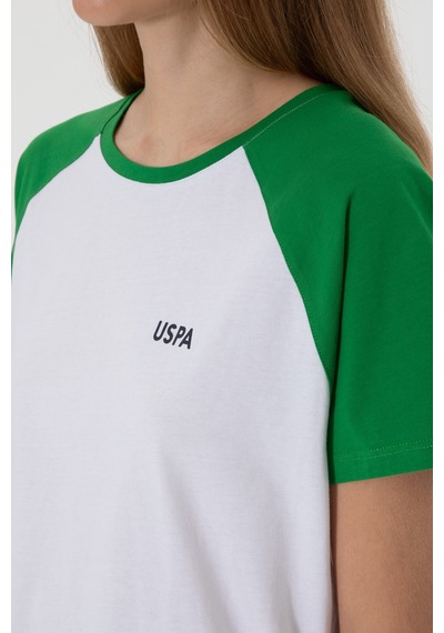 U.S. Polo Assn. Kadın Yeşil Bisiklet Yaka Tişört 50305771-VR054
