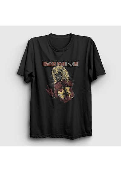 Presmono Unisex Hero Iron Maiden T-shirt Siyah