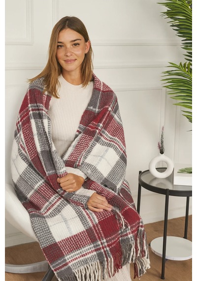 Cozy Skoç Desenli Püsküllü Pamuklu Tv Battaniyesi 130x170 Cm Tek Kişilik Koltuk Şalı Diz Battaniyesi Dekoratif Battaniye Kırmızı Kırmızı Cozy Skoç Desenli Püsküllü Pamuklu Tv Battaniyesi 130x170 Cm Tek Kişilik Koltuk Şalı Diz Battaniyesi Dekoratif Battaniye Kırmızı Kırmızı