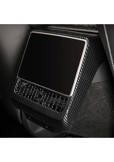 Tesla Model Y Juniper Karbon Fiber Görünüm Arka Klima Ekranı Koruyucu Çerçevesi Abs