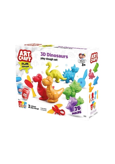 03995 Art Craft 3d Dinozorlar Hamur Set 168 Gr -fentoys Çok Renkli