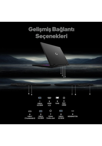 Game Garaj Slayer5 7-5070 -C6 Intel Ultra 7 255hx 32 GB 1 TB SSD RTX5070 16" Free Dos Dizüstü Bilgisayar