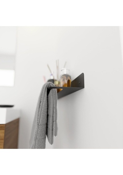 Aju Havluluk Modern Raf Havlu Askısı, Banyo Organizatör Raf Havlu Tutucu Raf, Metal Banyo Aksesuarları Siyah