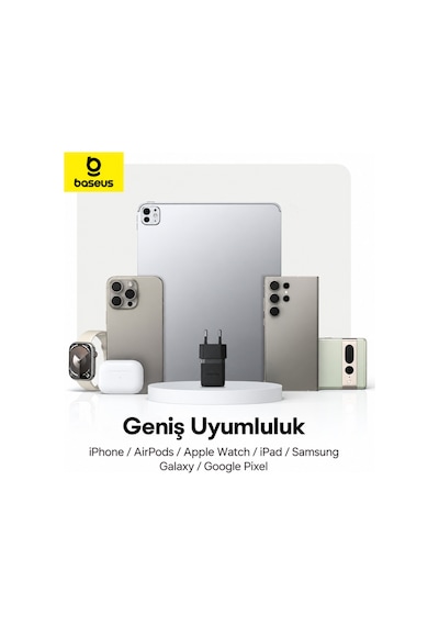 Palm 1c 30w Pd 3.0 Usb-c Hızlı Şarj Adaptörü Ve Type-c Kablo Siyah