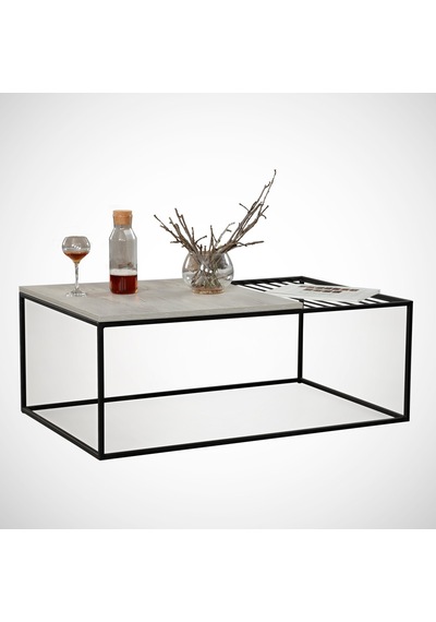 Zinus Orta Sehpa Metal & Orta Masa Deniz Meşe/Metal Ayaklı Sehpa
