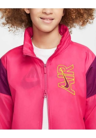 Nike Air Dokuma Kapüşonlu Genç Çocuk Ceketi Pembe