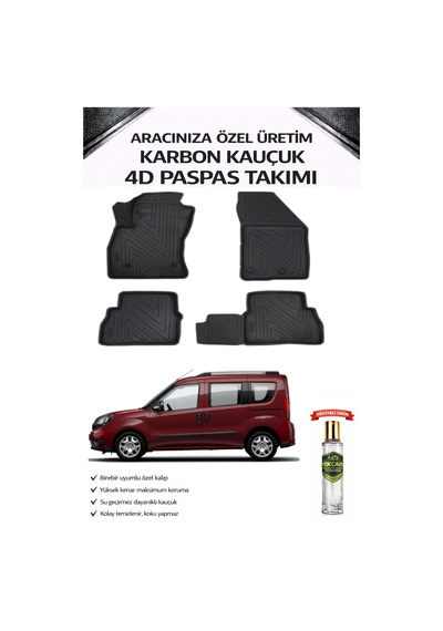 Fiat Doblo 2018 Model Aracınıza Özel Karbon Kauçuk Paspas Takımı
