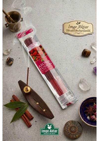 Darshan Aroma Fusion Çilek Strawberry El Yapımı 15 Adet Çubuk Tütsü 28 Cm Çok Renkli