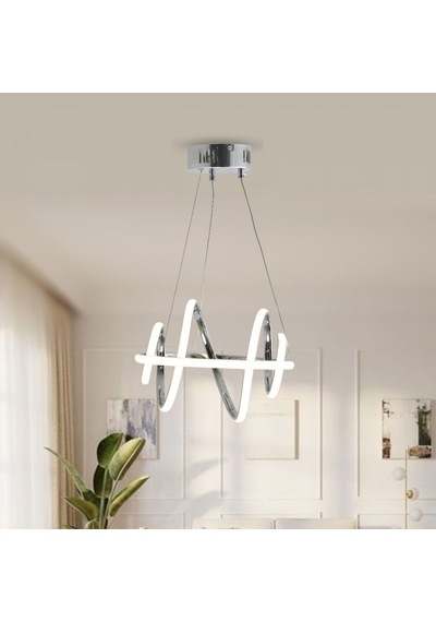 Tt005-kr-srr Tt Ayd. Sarı Işık Burgu Krom Kaplama Led Avize Krom