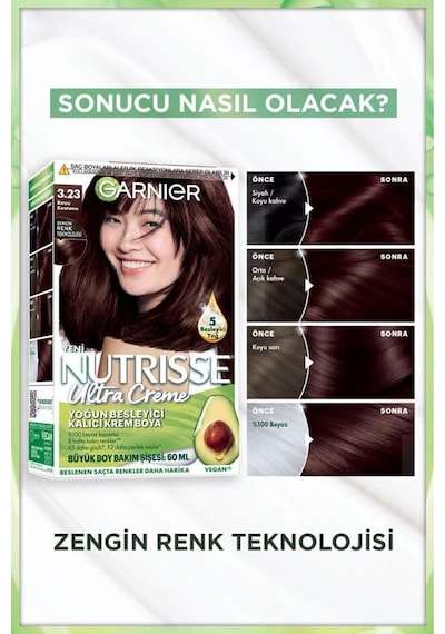 Nutrisse Yoğun Besleyici Kalıcı Krem Saç Boyası 3.23 Koyu Kestane
