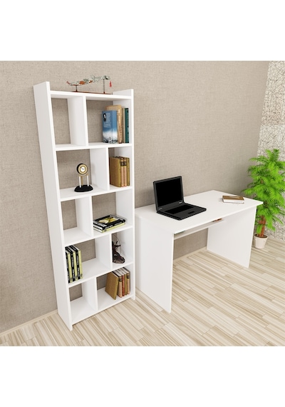 Kalenderdekor1 Kalender Dekor Ellen Snow 120 Cm Çalışma Masası Takımı Beyaz