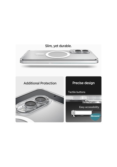 Microsonic Samsung Galaxy Uyumlu A07 Kılıf Magsafe Clear Sararmaz Şeffaf -
