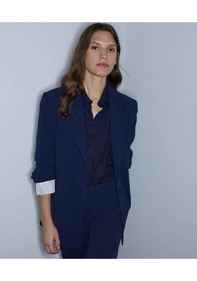 İpekyol Vatkalı Uzun Lacivert Kadın Blazer Ceket Iw6260005125