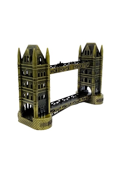 Vintage Metal Londra Köprüsü Tower Bridge Antik Bronz 16 Cm