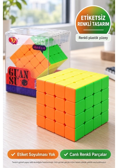 Moyu Guansu 4x4 Zeka Küpü Etiketsiz Hız Küpü Akıl Ve Beceri Oyuncağı 6.2 Cm