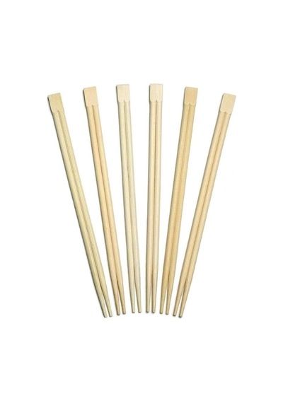 Bambu Chopstick, Doğal Bambu Malzeme, Kırmızı Kağıt Ambalajlı, Tek Kullanımlık, 21-23 Cm, 100'lü Paket Çok Renkli
