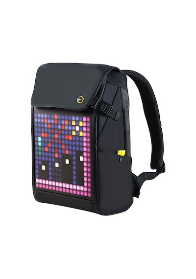 Divoom Pixoo Backpack M Siyah LED Ekranlı APP Kontrollü Su Geçirmez Laptop Sırt Çantası-15-15.6" Siyah