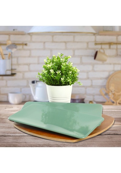 Keramika Yeşil Siera Kayık Tabak 33 CM 2 Adet