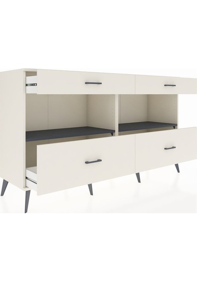 Hyperion Konsol 2 Raflı 4 Çekmeceli 176x44x99 Aytaşı-antrasit/ay Aytaşı-antrasit/aytaşı